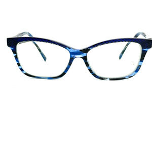 Alain Mikli Eyes Eyeglass Polished Black Blue Checkered A03037 BOA3 H18926